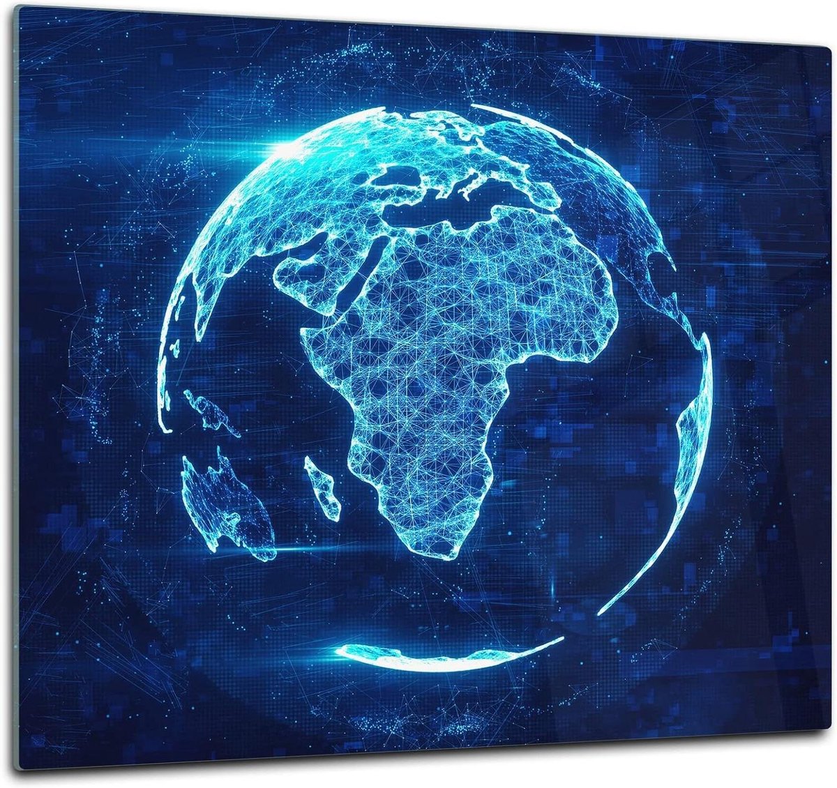 Glazen Snijplank - Kookplaatafdekking Keukenbord - Keukenwerkblad Beschermen - Gehard Glas - 60 x 52 cm - Digital globe 2