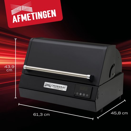 Dimplex Crossray eXtreme Infrarood Elektrische BBQ - Tafelbarbecue Elektrisch - 300°C+ - 2 Verwarmingselementen 1100 W - Elektrische Grill voor Buiten - Grillen, Braden en Garen - Zwart van Merkloos — afbeelding 2