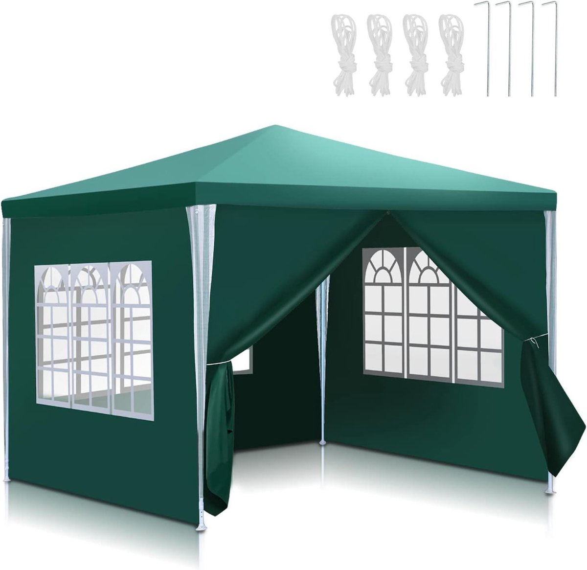 Partytent - Feesttent Tuintent - Buitenfeest Organiseren - Waterdicht UV-bestendig - 3x3 Meter - Groen