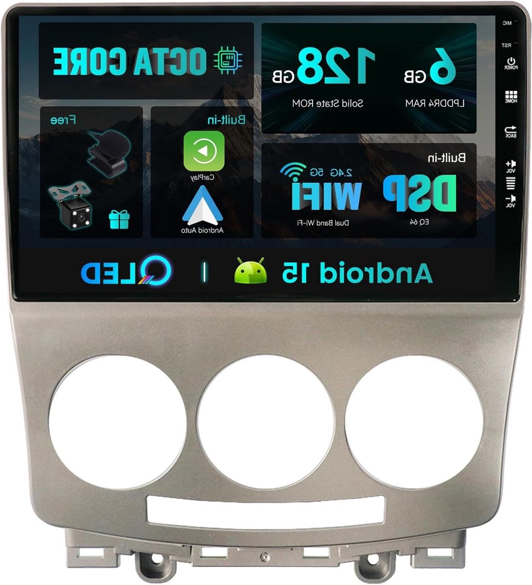 Autoradio Android - Navigatie Systeem - Auto Entertainment - Draadloze Carplay - 9 inch - Zwart