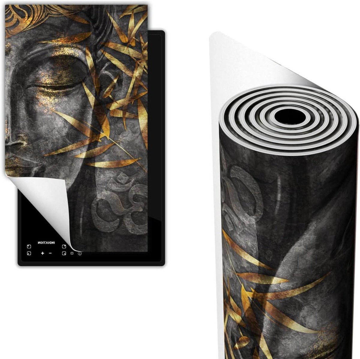 Inductie Beschermer - Kookplaat Mat - Keuken Decoratie - Antislip Vinyl - 30x52 cm - Grijs