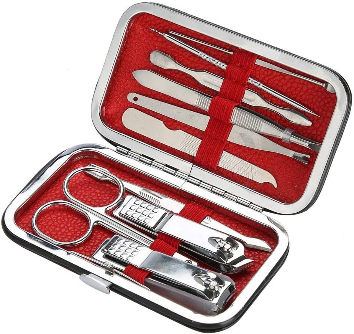 Complete Manicure Set voor Thuis en Reizen - 10-delige RVS Nagelknipper, Vijl en Schaar voor Perfecte Nagelverzorging
