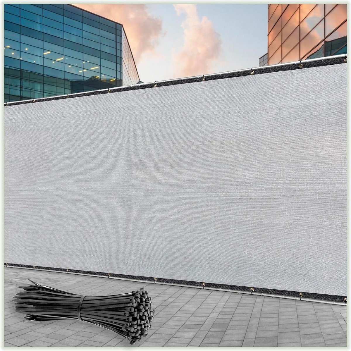 Hek Privacy Scherm - Windscherm Tuin - Meer Privacy Creëren - Versterkte Randen - 8 x 80 voet - Grijs