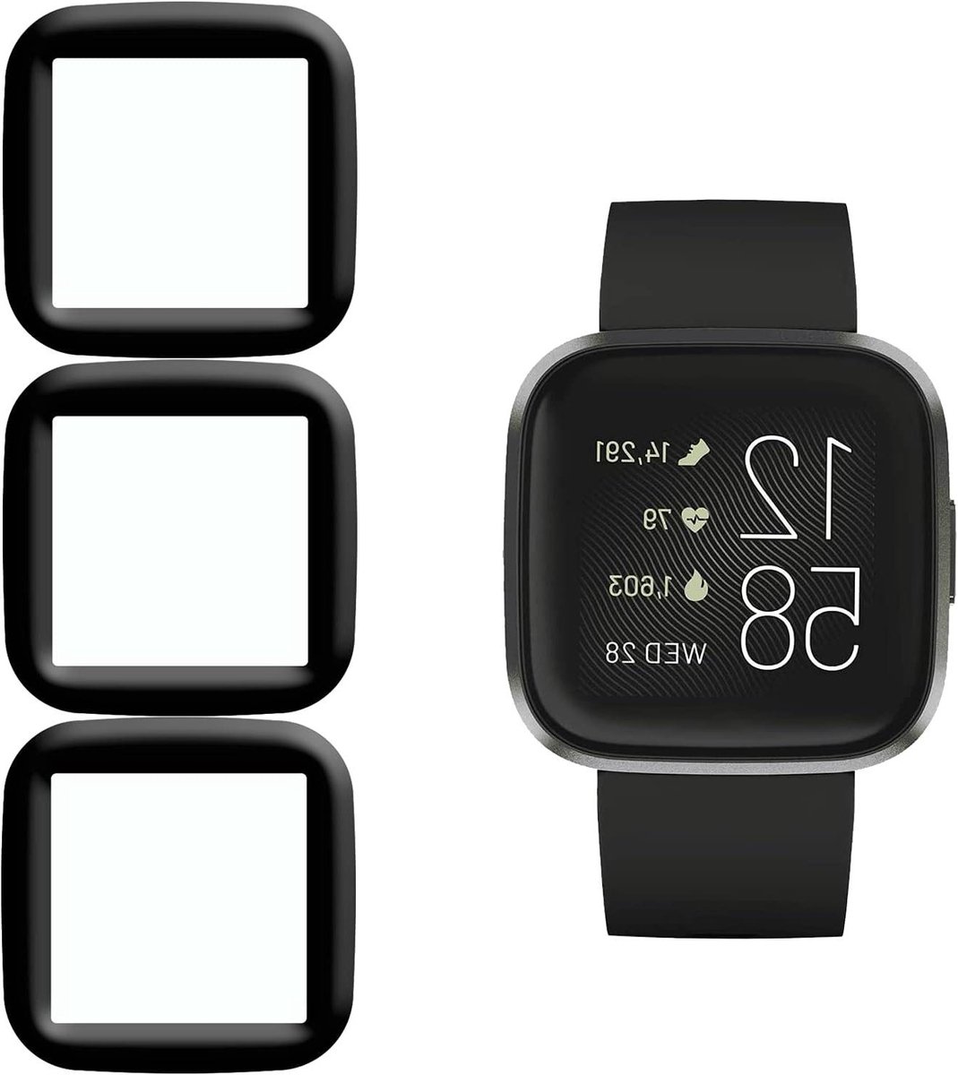Beschermfolie Set - Screen Protectors - Horloge Beschermen - 3D Gebogen Randen - 3 Stuks - Transparant