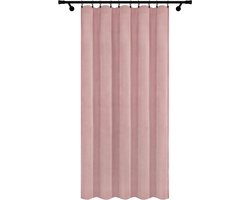 Velours Gordijn - Decoratieve Raambekleding - Privacy Creëren - Universele Plisséstrook - 140x260 cm - Poederroze