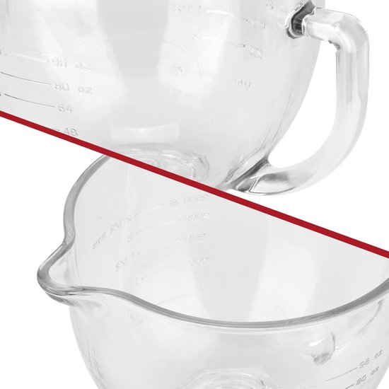 Mixer Kom - Glazen Kom - Bakken en Koken - Met Schenktuit - 5 Quarts - Transparant — afbeelding 3