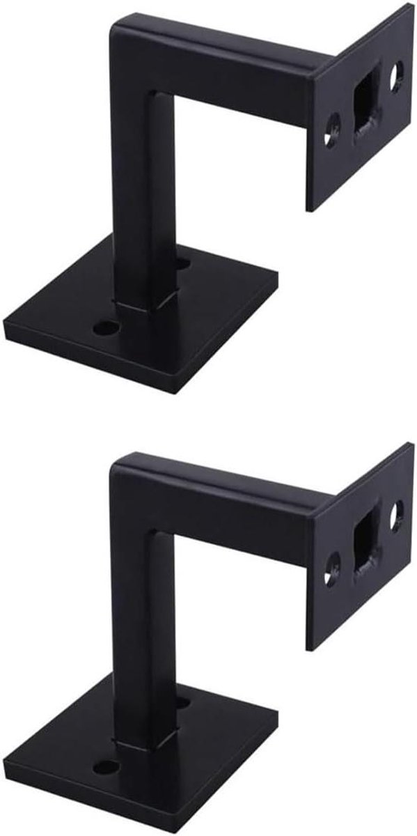 Steun voor Trapleuning - Muursteun Leuning - Veilige Trap - Roestvrij Staal - 15 cm Hoog - Zwart