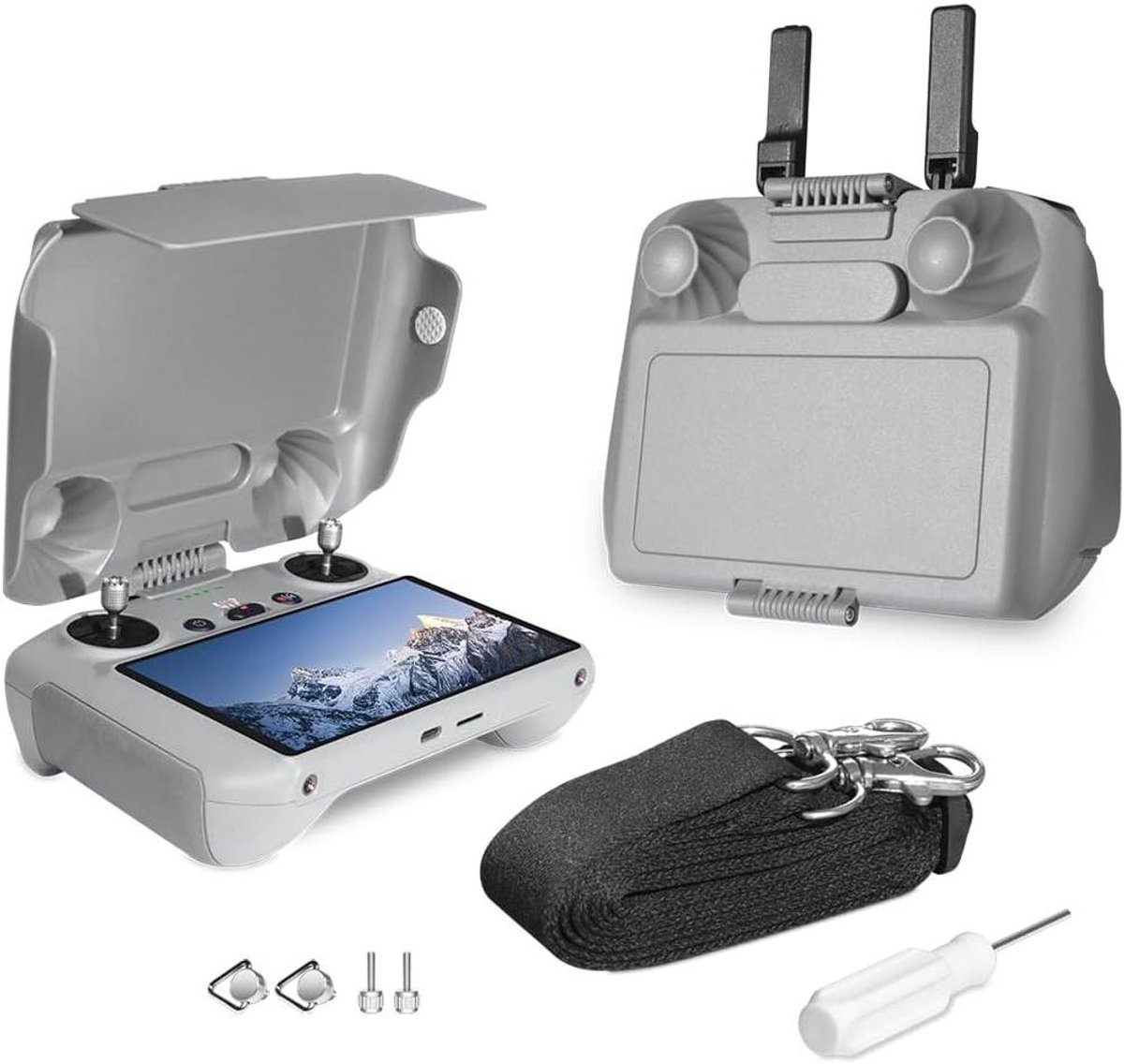 Zonnekap Kit - Schermhoes Lanyard - Drone Besturen - Verstelbare Hoek - 17 x 13 x 6.4 cm - Grijs