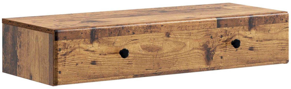 vidaXL Wandgemonteerde - Zijtafel - Oud - hout - 87,5 - x - 34,5 - x - 17 - cm Oud hout