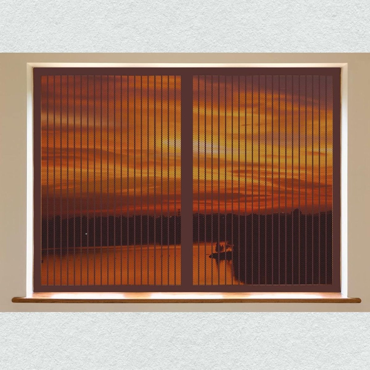 Raamhor - Vliegenraam - Insecten Buiten Houden - Automatische Sluiting - 50 x 160 cm - Bruin