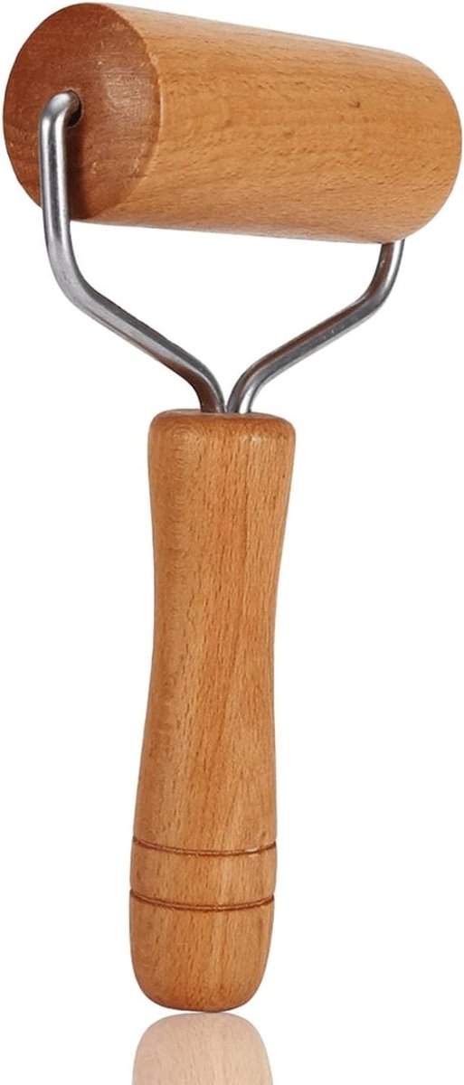 Professionele Houten Deegroller met Handvat voor Perfecte Pizza, Koekjes en Dumplings