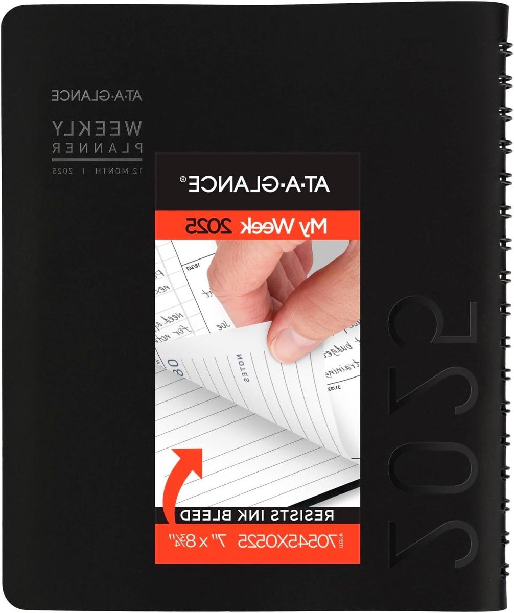 Maandelijkse Planner - Agenda Organizer - Jaarplanning Bijhouden - Inktbestendig Papier - 7" x 8-3/4" - Zwart