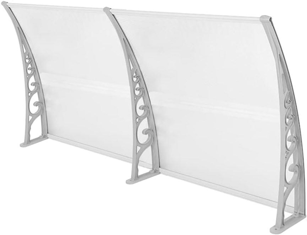 Voordeur Luifel - Afdak Deur - Bescherming Buiten - Hoge Lichtdoorlatendheid - 80x240 cm - Grijs-Wit