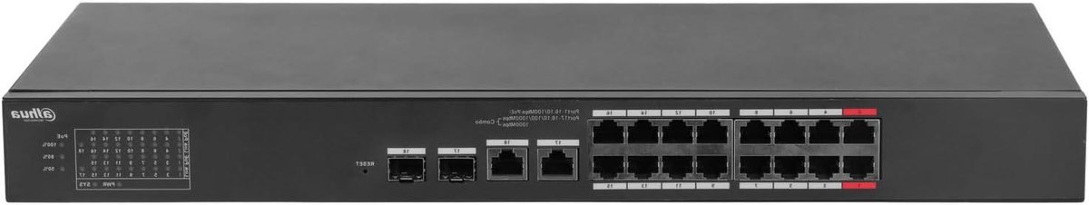 Netwerk Switch - Managed Switch - Netwerk Beheer - 16 PoE Poorten - 240W Vermogen - Zwart