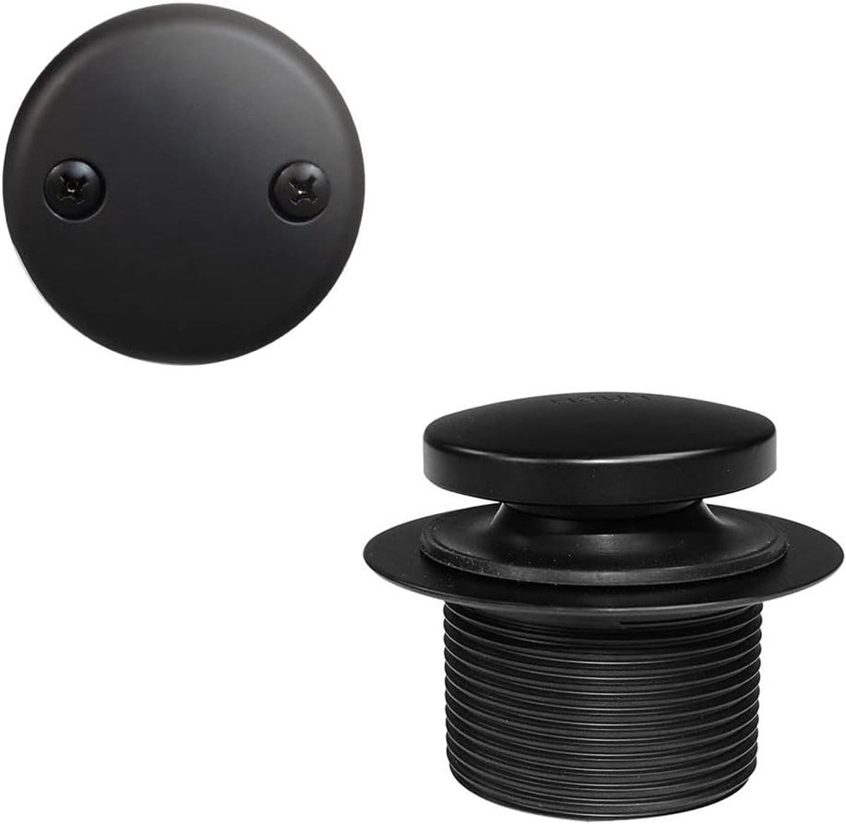 Badkamer Afvoer - Overloop Set - Badkuip Onderhoud - Tip Toe Bediening - 1-1/2 Inch - Matzwart