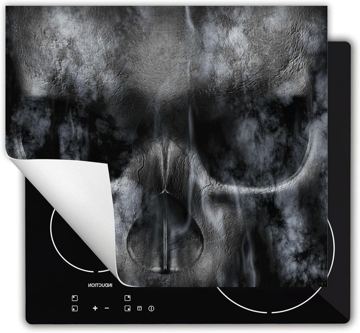 Inductie Beschermer - Kookplaat Mat - Extra Werkruimte - Antislip Vinyl - 60x52 cm - Schedel