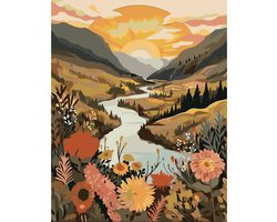 Untamed - Paint by number volwassenen - River at Golden Hour