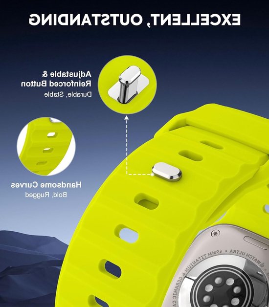5-Pack Ocean Band Geschikt voor Apple Watch Ultra 2 - Siliconen Vervangband voor 49mm, 46mm, 45mm, 44mm, 42mm - Comfortabele Horlogeband voor Mannen en Vrouwen, Geschikt voor Series 10, 9, 8, 7, 6, 5, 4, SE — afbeelding 2