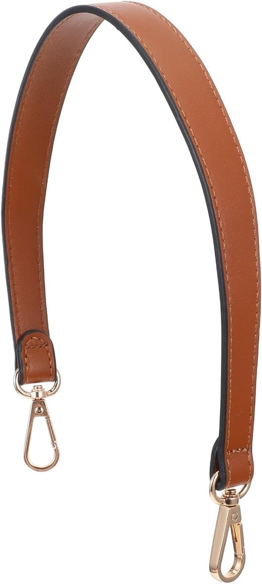 Korte Handtas Schouderband van PU Leer, 48cm Vervangende Handgreep met Draaihaak voor Tas en Tote Bag in Bruin