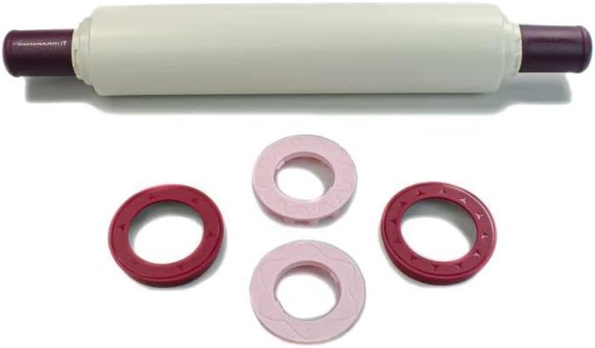 Deegroller - Bakrol - Koekjes Bakken - Inclusief afstandhouders - 322 cm - Bordeauxroze