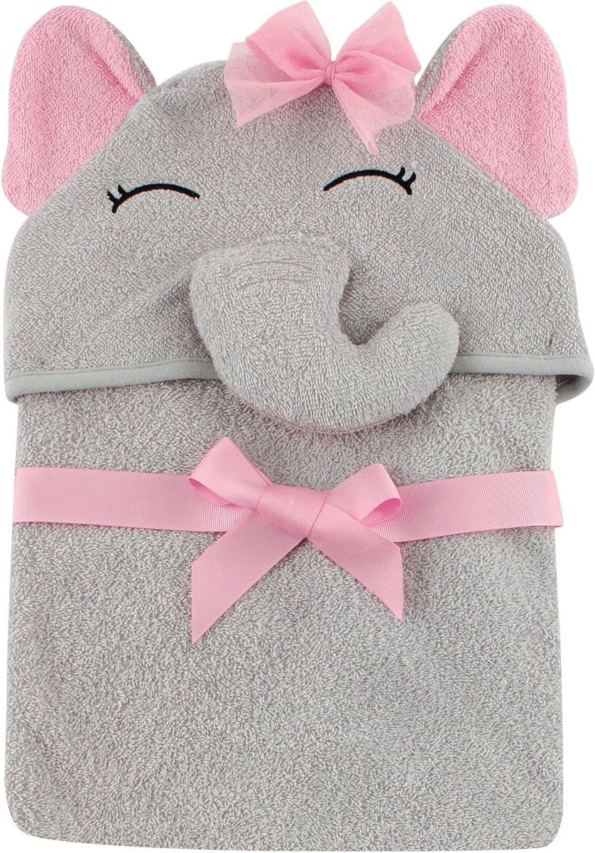 Capuchon Handdoek - Baby Handdoek - Na het baden - Extra zacht katoen - 33 x 33 inch - Pretty Elephant