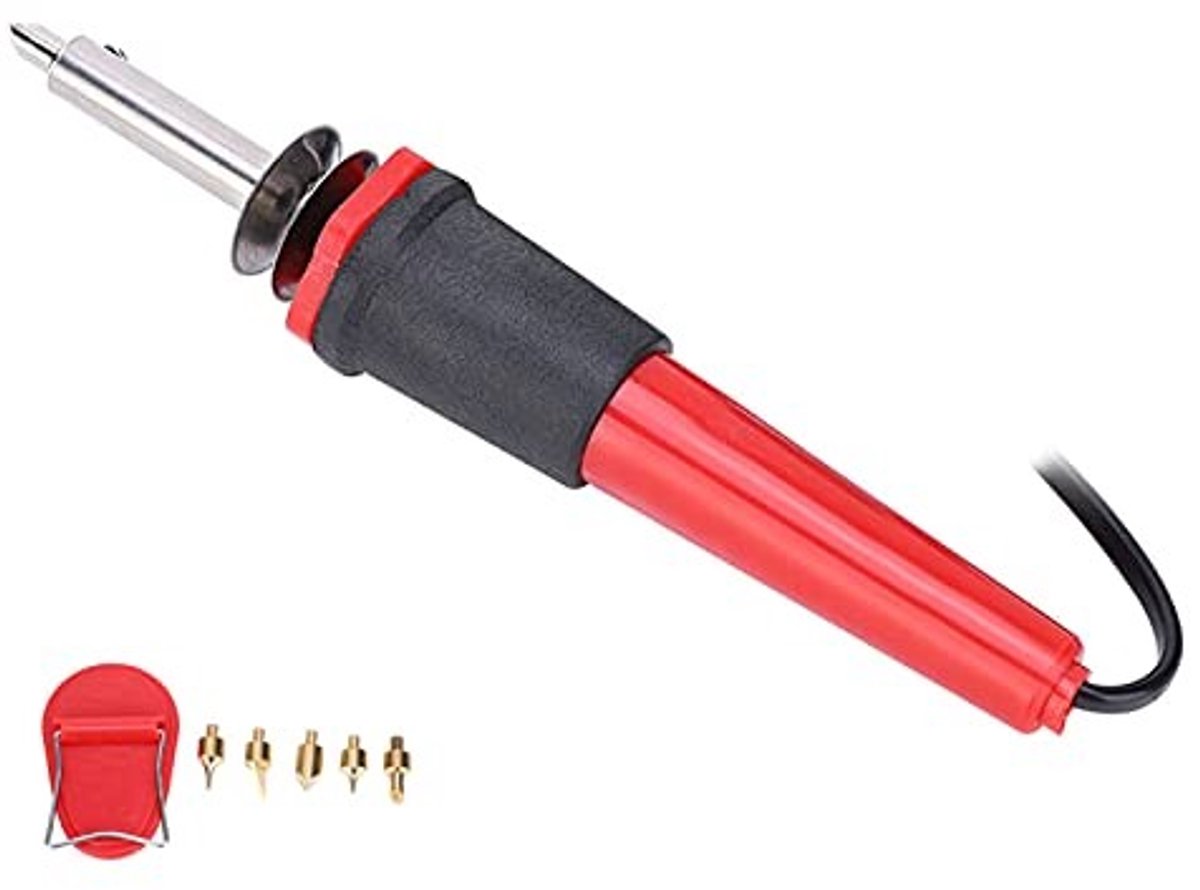 Allecto - Elektrische Soldeerbout - Pyrography Tool - 40W Houtsnijpistool - AC110V of AC230V - Brandende Pengravure Set - Geschikt voor hobbyisten ...
