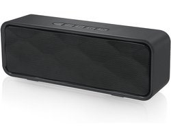 Daity Draadloze Bluetooth-luidspreker - Met AUX/TF-kaartsleuf - Draagbare stereo-luidspreker voor buiten - Geluidskwaliteit in hoge definitie - Verbeterde bas - Dubbele drivers - Handsfree bellen - FM-radio - Geschikt voor reizen en feesten (zwart)