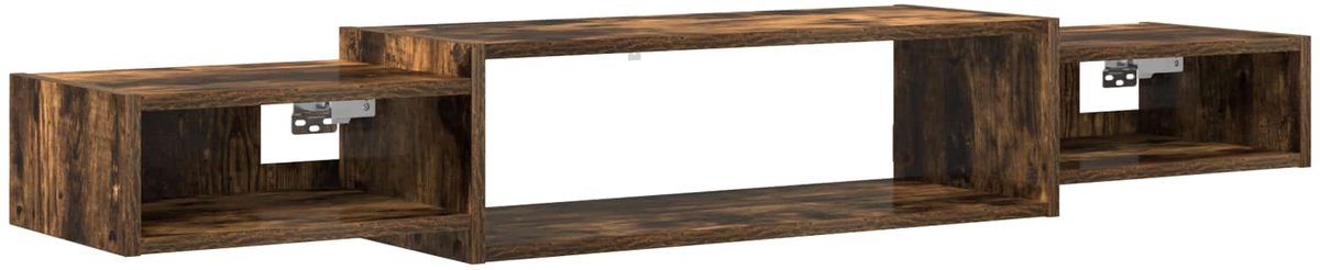 vidaXL - Wand - gemonteerd - TV - Kast - Muurmontage - Gerookt - eiken