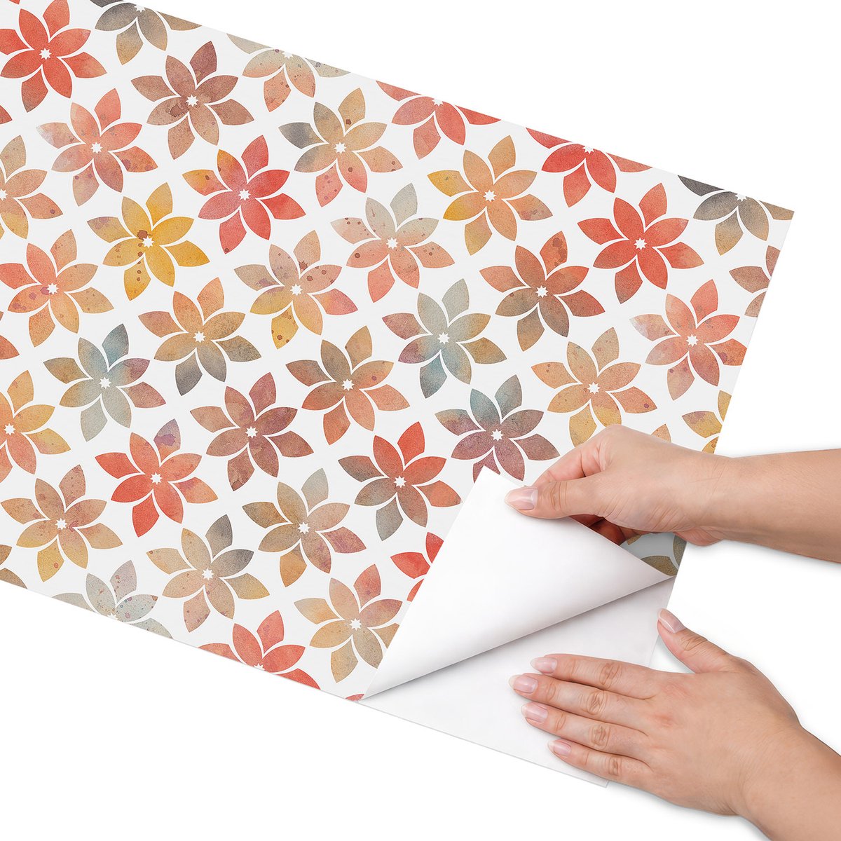 Coloray Meubel Wrap Folie - Oranje Meubelfolie - 50x100 cm - Decoratiefolie Herfstmozaïek - Meubel Wrap Folie - Abstract Meubelfolie - Plakfolie Meubels - Keuken decoratie - Achtergronden en patronen