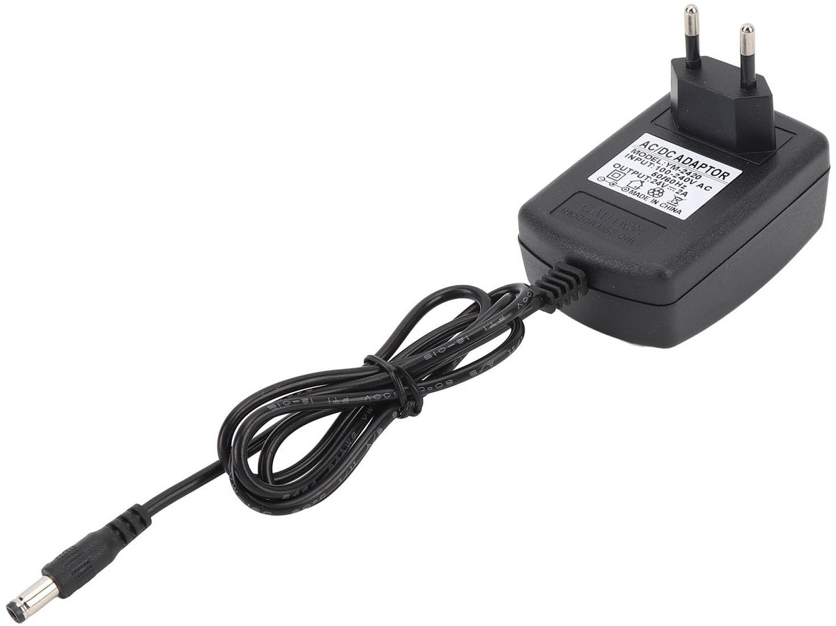 Allecto - Voedingsadapter 24V 2A 48W - Geschikt voor LED Strips - EU Plug - Stabiele voeding - Voor computerbehuizingen - Ideaal voor gebruik - Com...