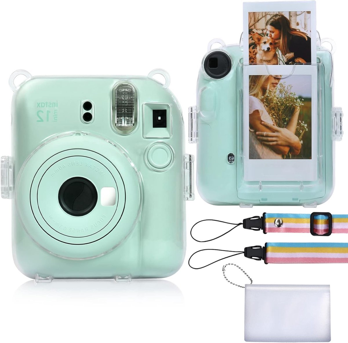 Duurzame en Transparante Hard Case voor Fujifilm Instax Mini 12 Instant Camera met Schouderband en Bescherming