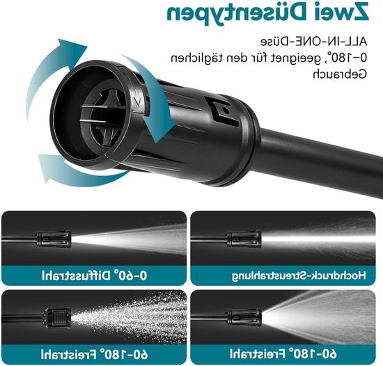 Krachtige Hogedrukreiniger met Schuimpistool en Waterpistool - 100 Bar, 1200 W, 5 m Slang voor Auto's, Tuin en Huishoudelijk Gebruik van Merkloos	 — afbeelding 3
