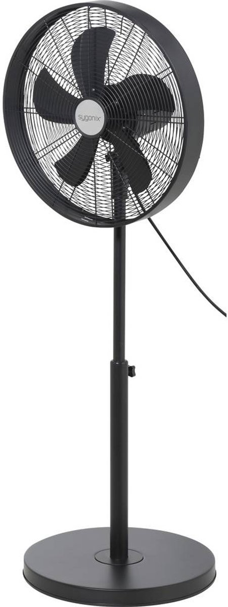 Sygonix Staande ventilator 50 W (Ø x h) 445 mm x 1200 mm Zwart In hoogte verstelbaar