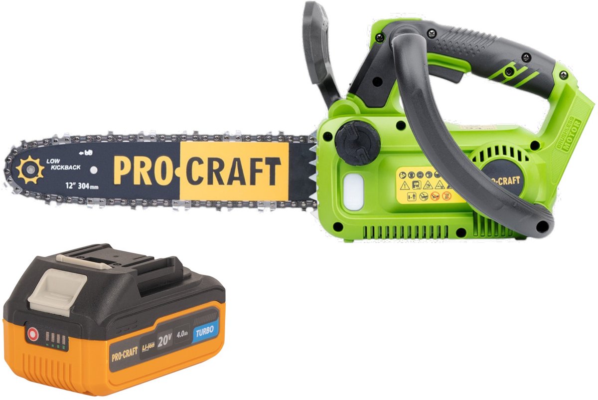 Procraft PKA42Libb accu kettingzaag 20 V 304 mm borstelloos + 1x accu 4,0 Ah - zonder oplader