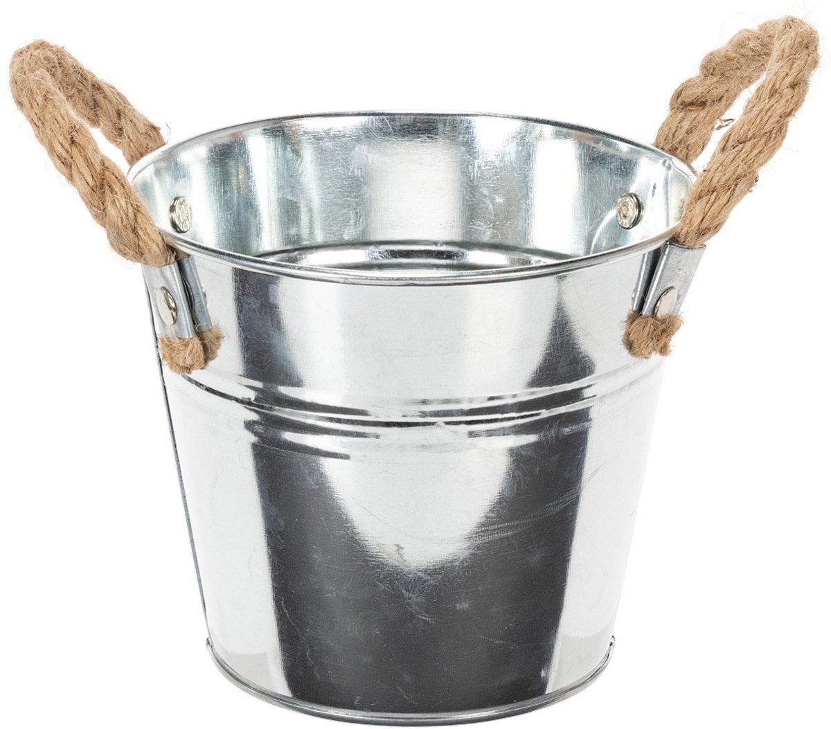 Emmer met touwhengsels Ø14cm H12cm