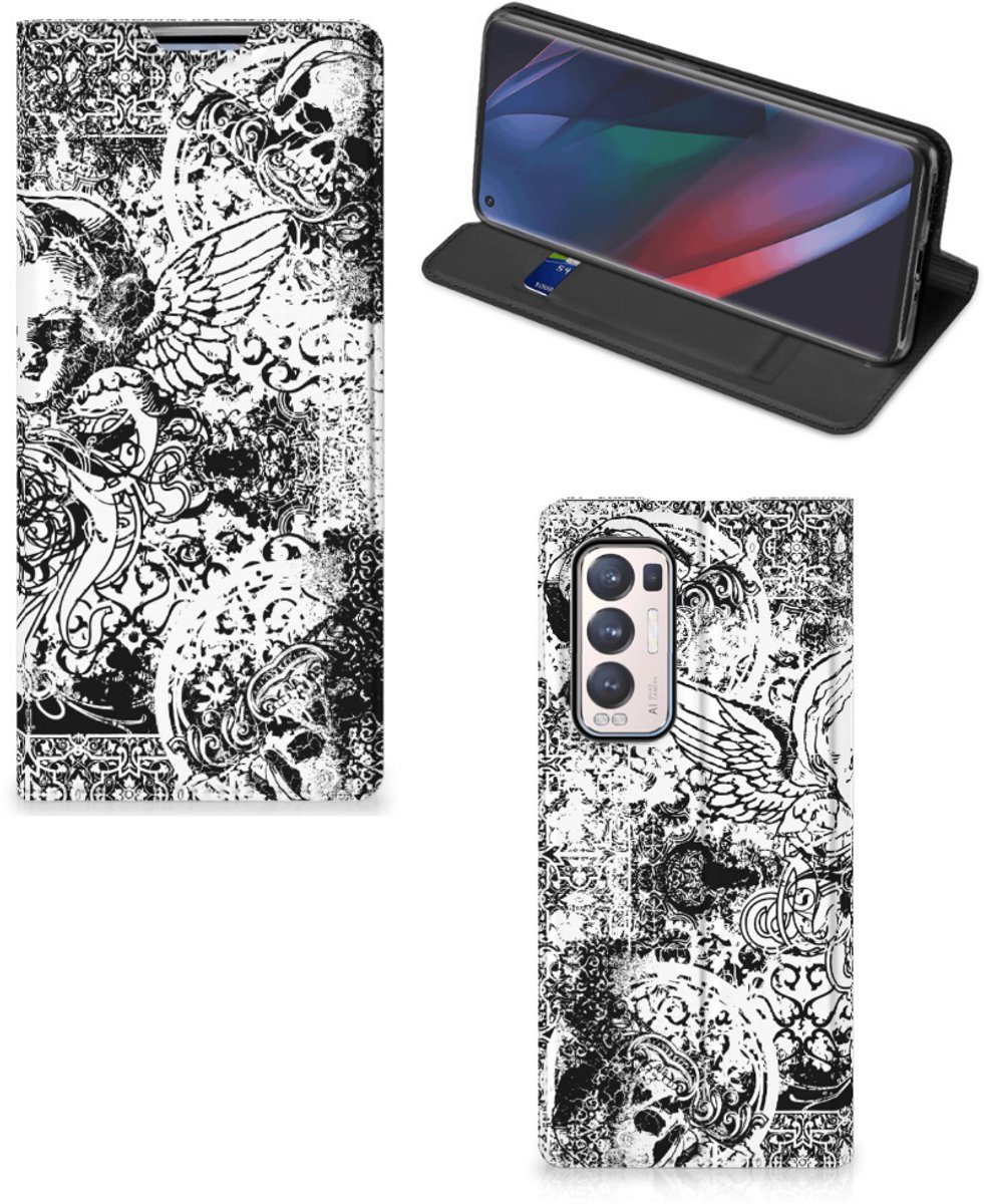 Mobiel BookCase OPPO Find X3 Neo Skulls Angel