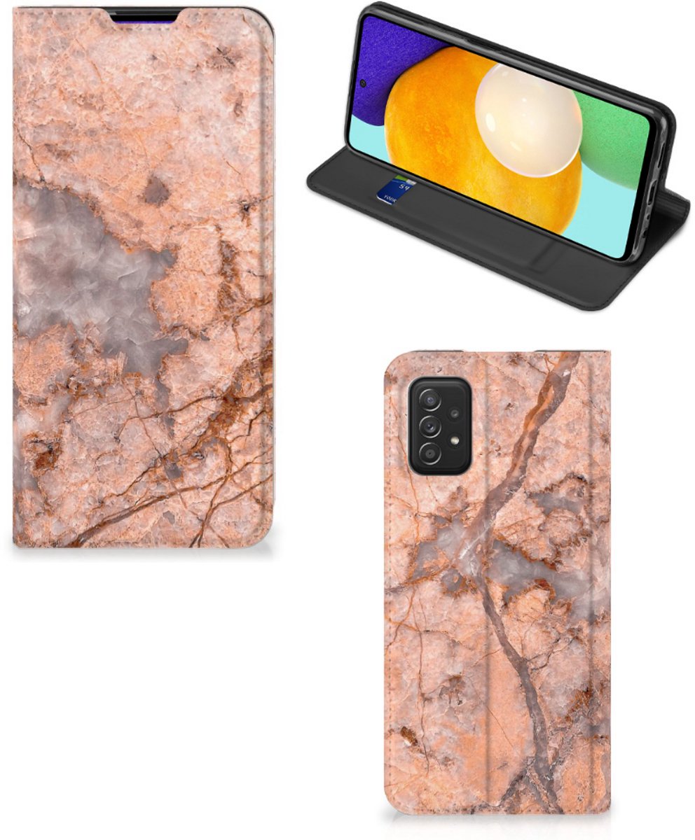 Samsung Galaxy A03s Standcase Marmer Oranje