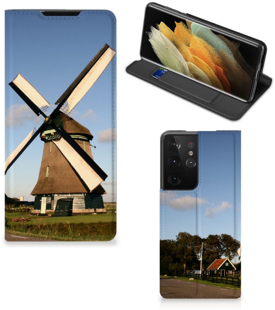 Book Case voor Samsung Galaxy S21 Ultra Book Cover Molen