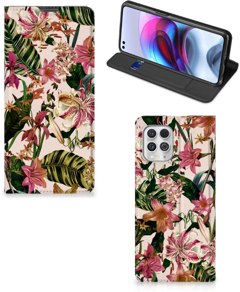Motorola Moto G100 Smart Cover Flowers