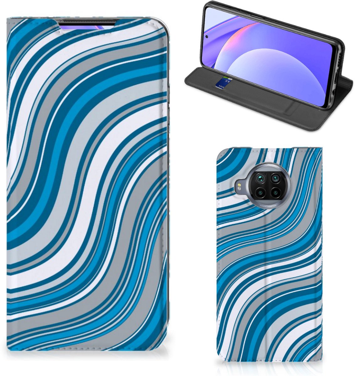 Xiaomi Mi 10T Lite Hoesje met Magneet Waves Blue