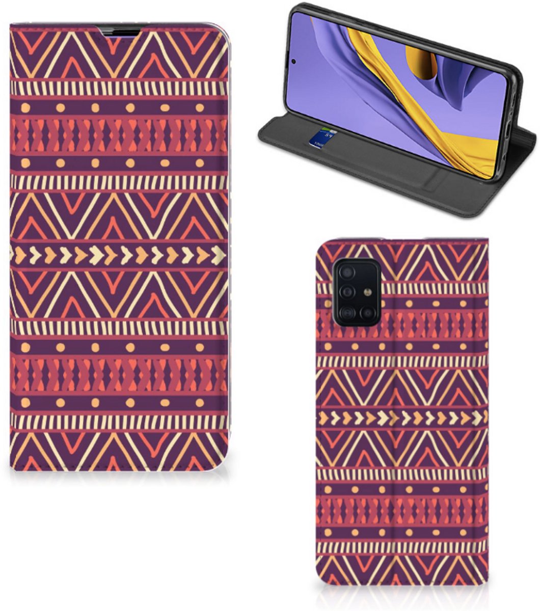 Samsung Galaxy A51 Hoesje met Magneet Aztec Paars
