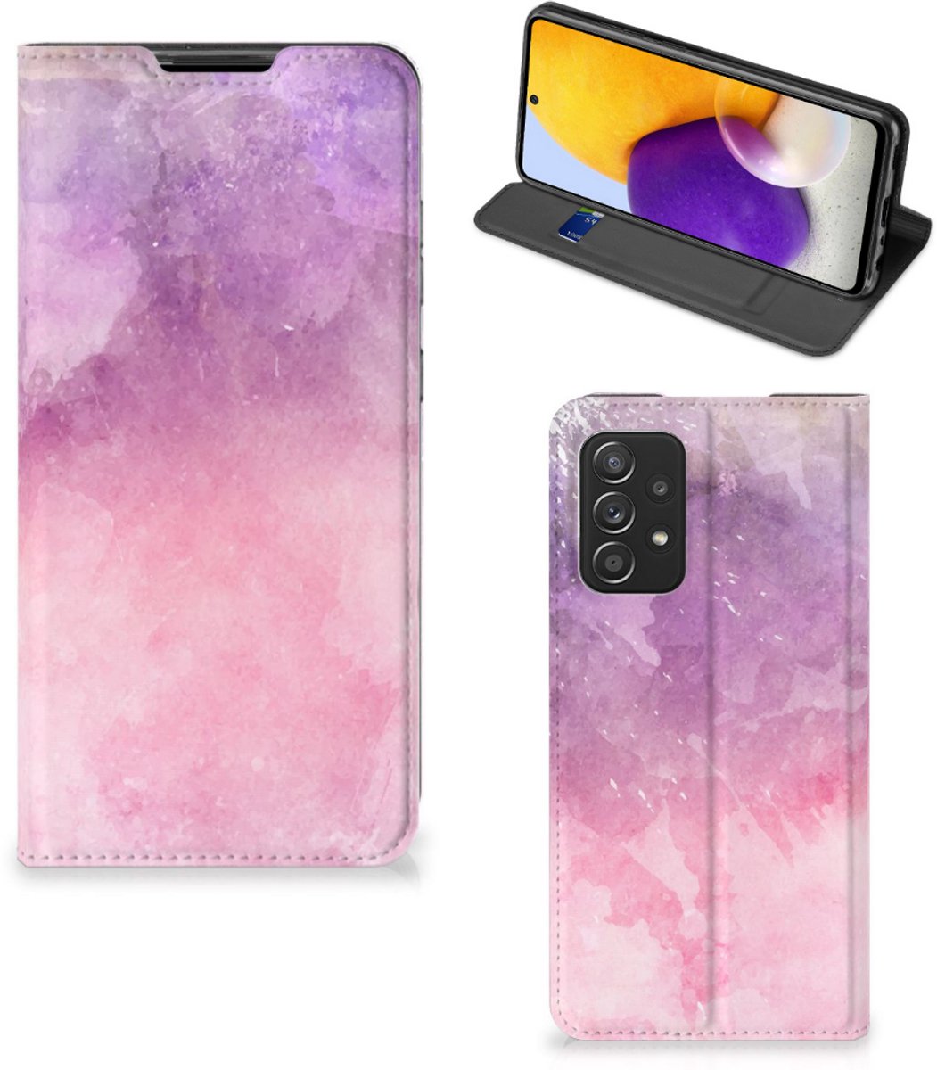 Bookcase Samsung Galaxy A72 (5G/4G) Pink Purple Paint