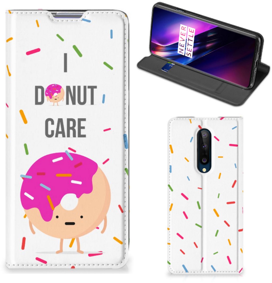 OnePlus 8 Flip Style Cover Donut Roze