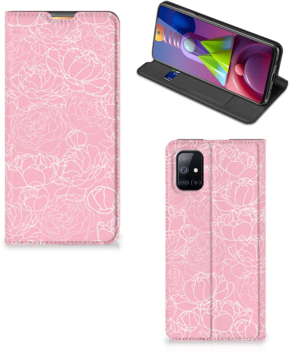 Samsung Galaxy M51 Smart Cover White Flowers