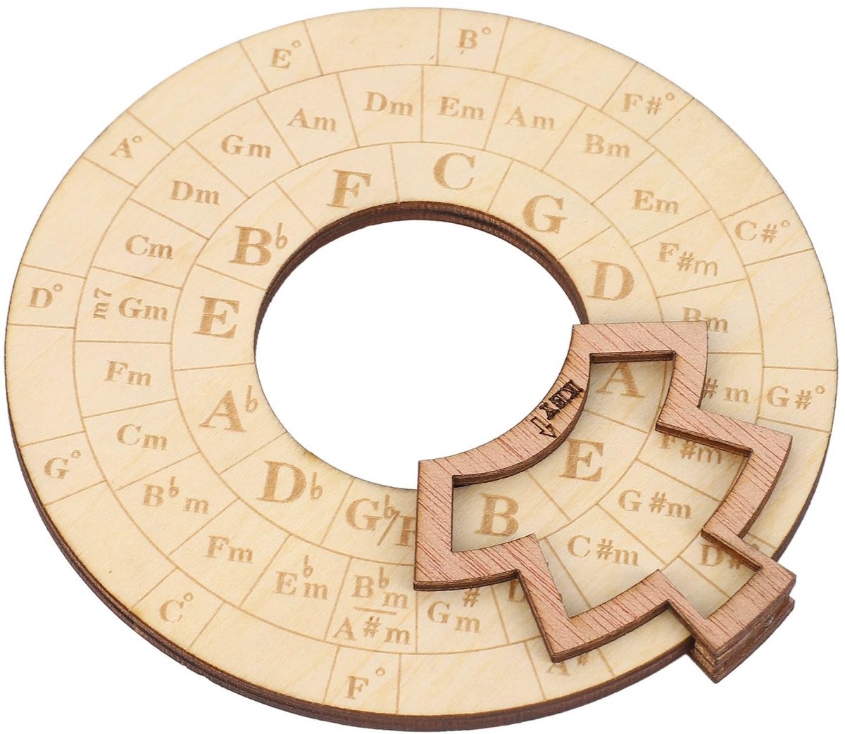 Allecto - Circle of Fifths - Houten Muzikaal Educatief Gereedschap - Leer en speel muziek - Ideaal voor muzikanten - Muziektheorie - Geschikt voor ...