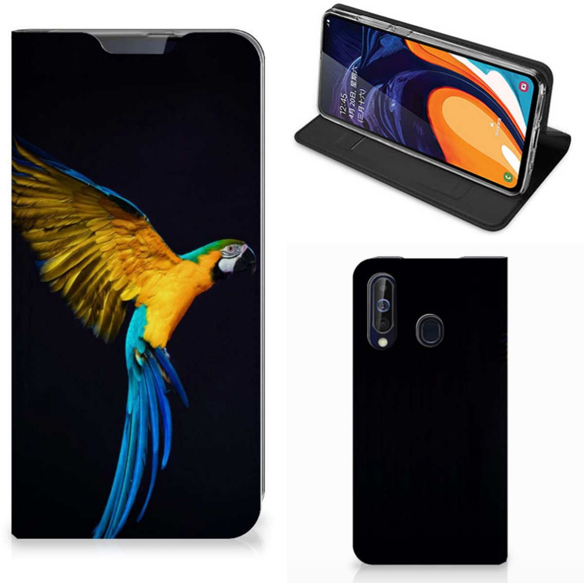 Standcase Hoesje voor Samsung Galaxy A60 Hoesje maken Papegaai