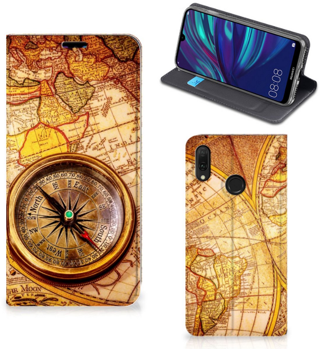 Huawei Y7 hoesje Y7 Pro (2019) Book Cover Kompas