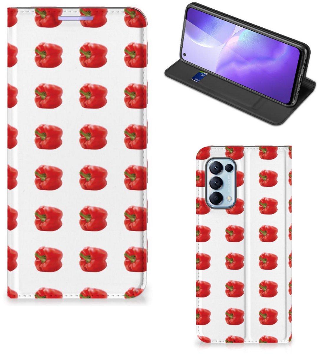 OPPO Find X3 Lite Flip Style Cover Paprika Red