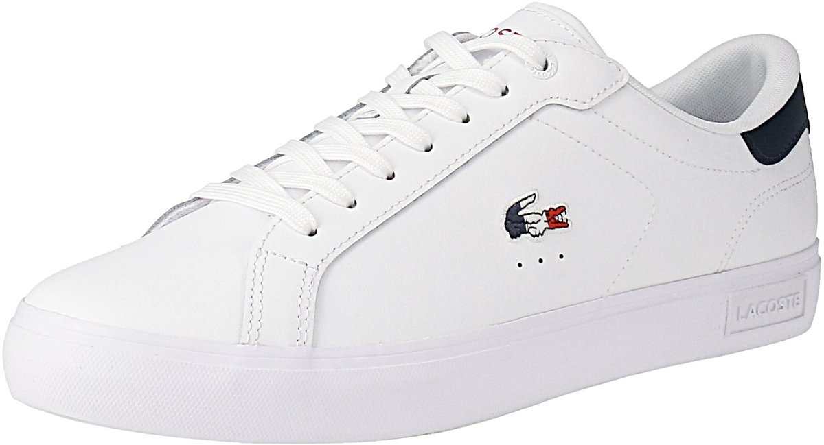 Lacoste 49SMA0080 Powercourt 125 1 SMA Heren sneaker 407-Wht-Nvy Wit