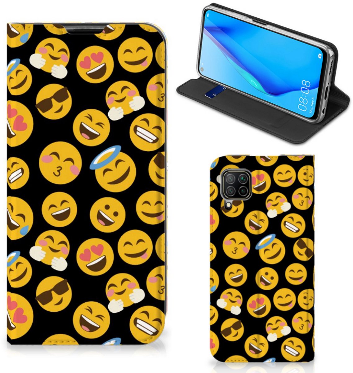 Huawei P40 Lite Hoesje met Magneet Emoji